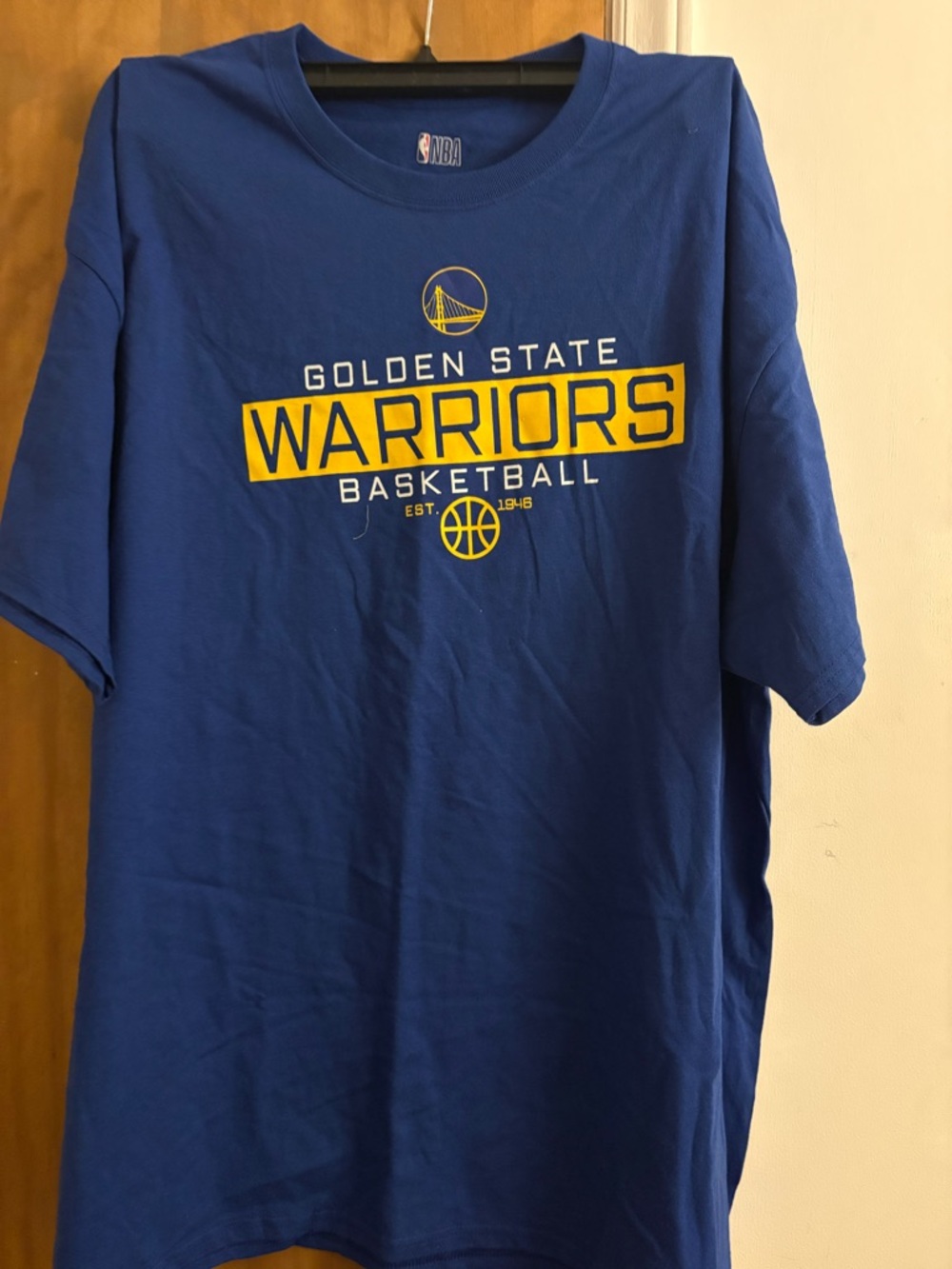 NBA Golden State Warriors Navy and Yellow Logo Tee